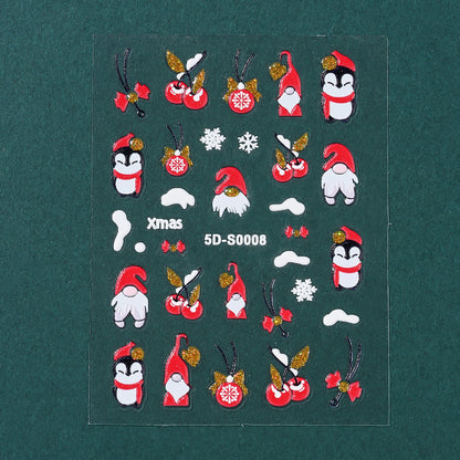 Christmas 5D Embossed Nail Art Stickers