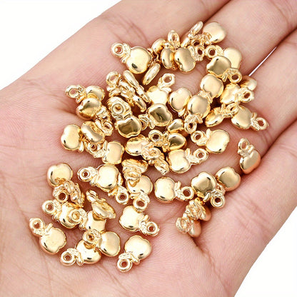 200pcs CCB Golden Apple Pendant Beads