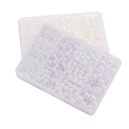 1095pcs/box White & Ivory Imitation Pearl Beads