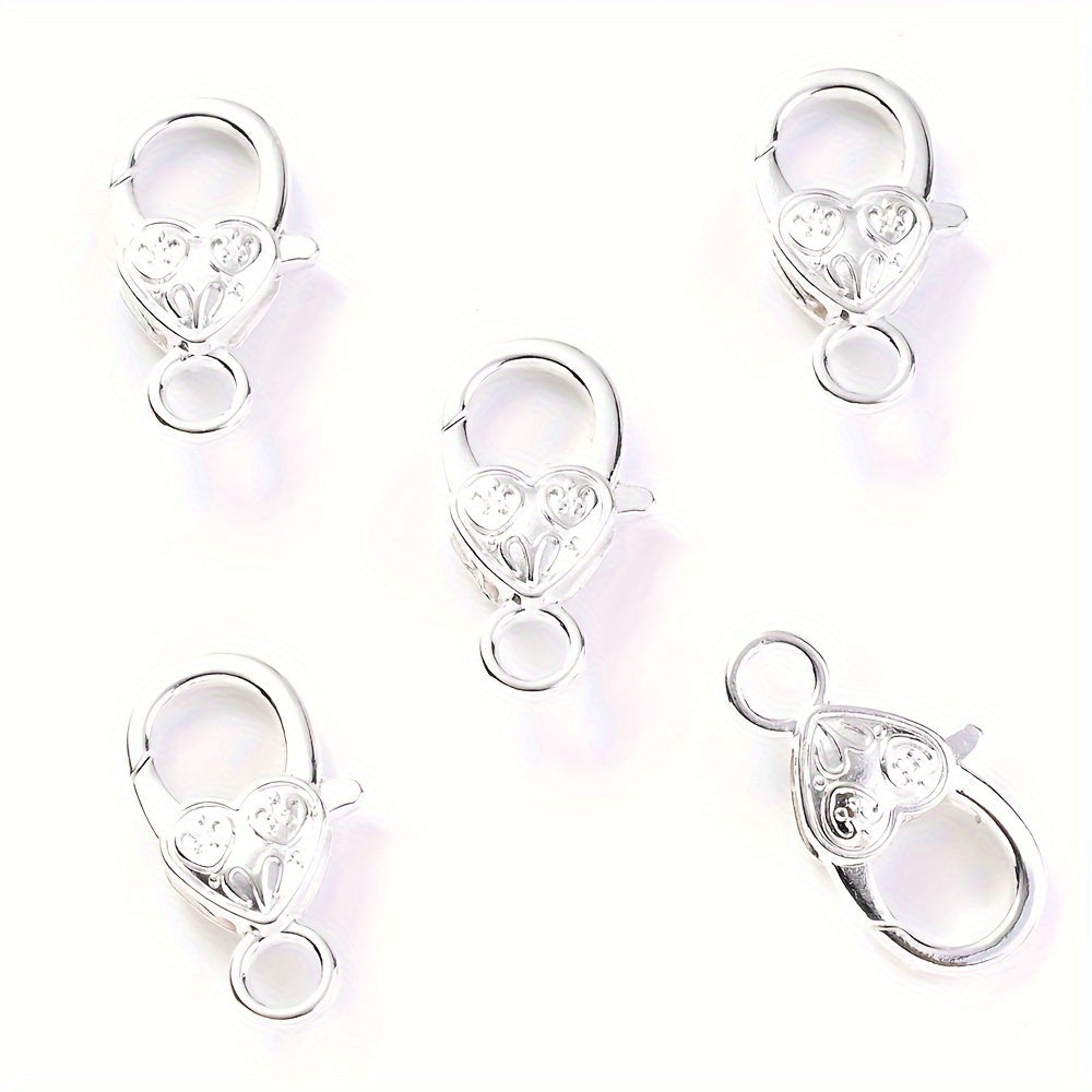 Peach Heart Alloy Lobster Clasps