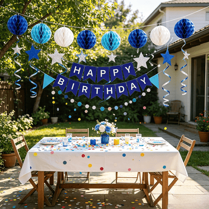 Blue Birthday Party Decoration Set