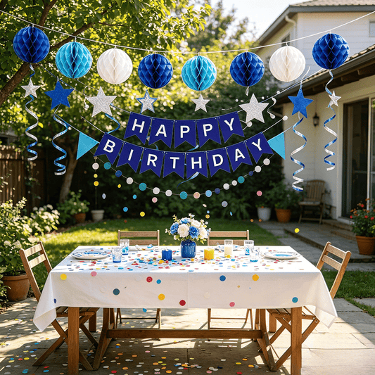 Blue Birthday Party Decoration Set