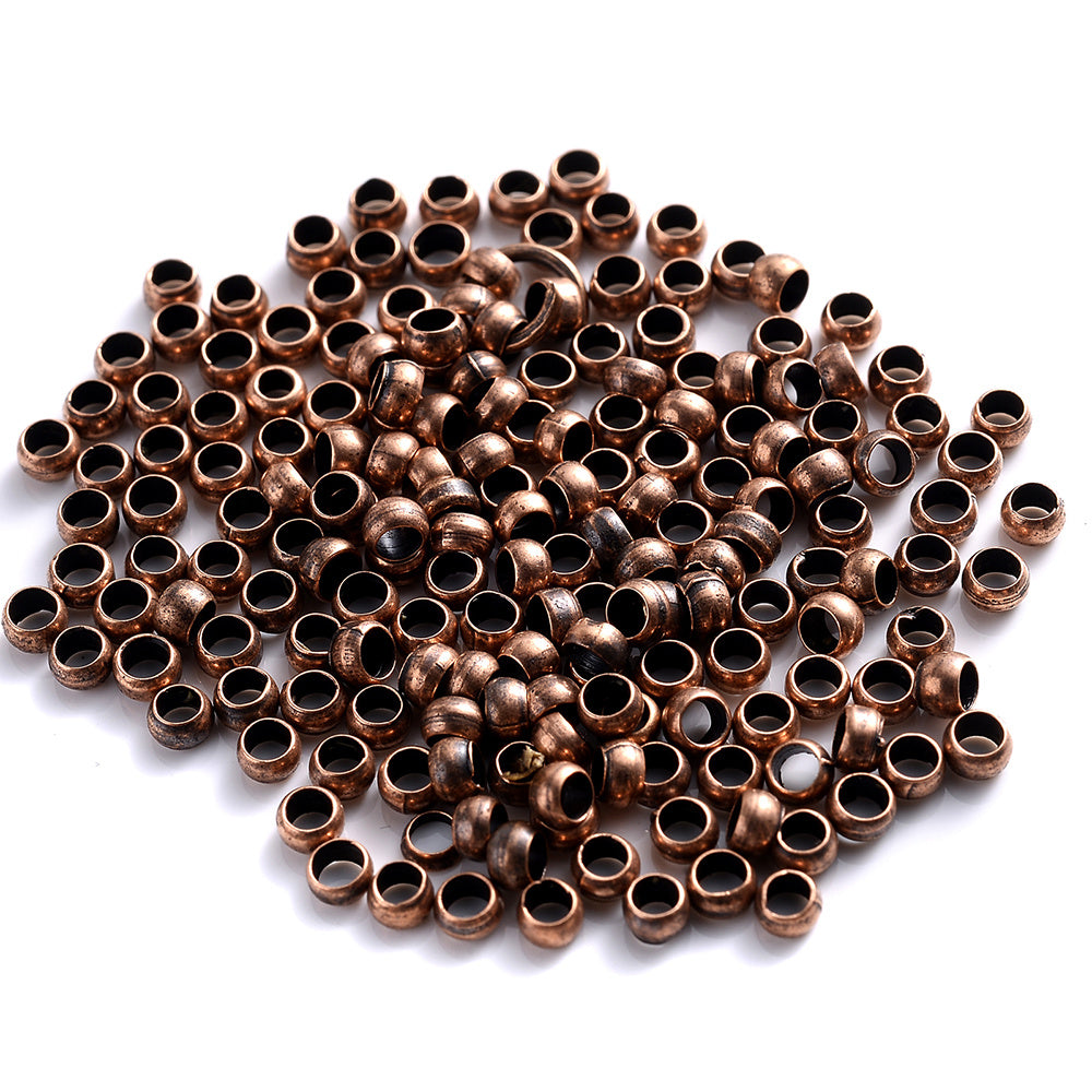 500pcs Copper Ball Crimp End Beads