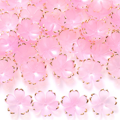 200PCS 19mm Colorful Five-Petal Flower Acrylic Beads