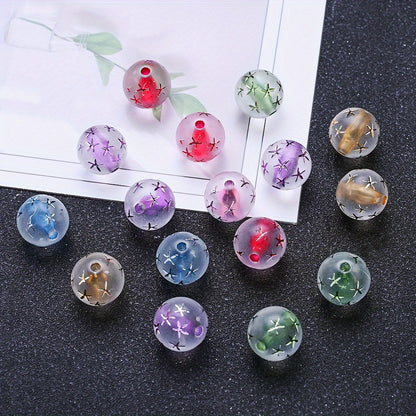 10pcs 16mm Colorful Starfish Print Acrylic Beads