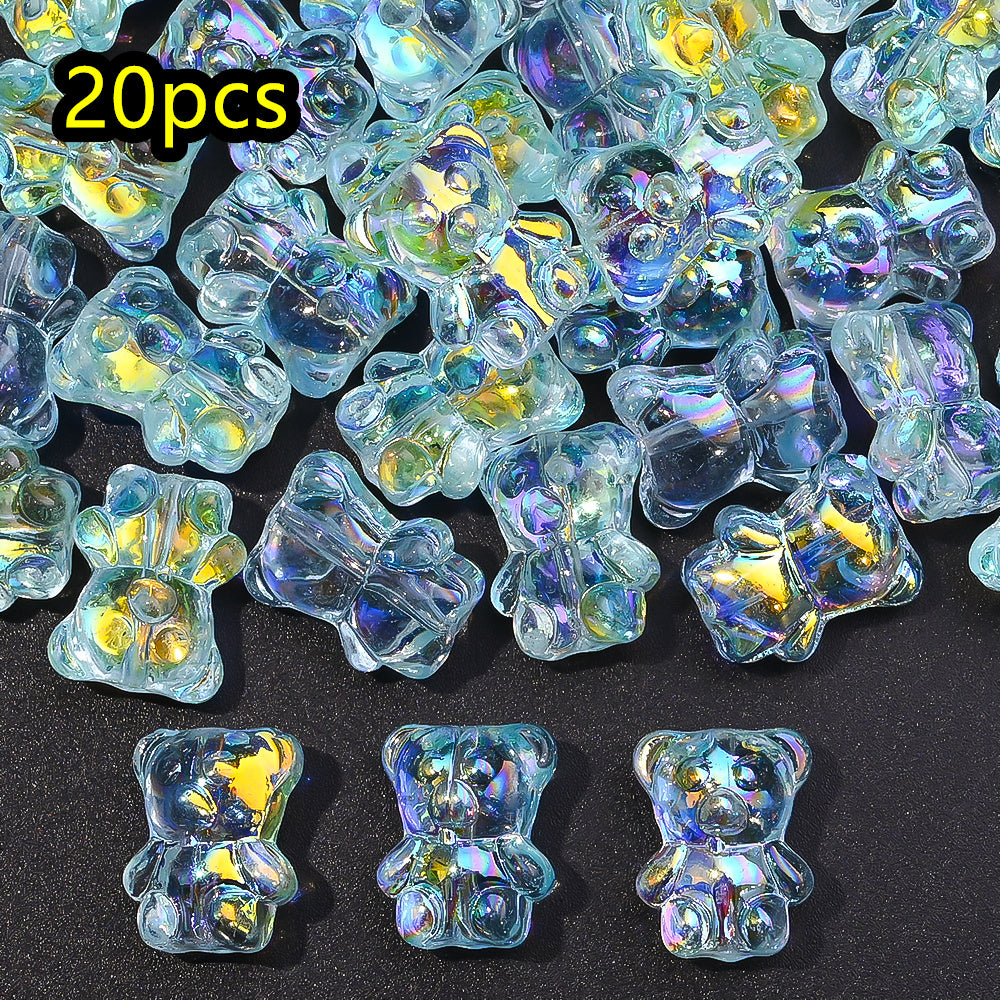 Transparent AB Bear Glass Beads