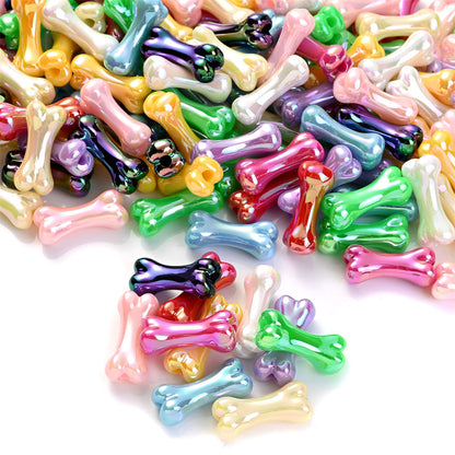 Colorful UV-Plated Bone-Shaped Acrylic Spacer Beads