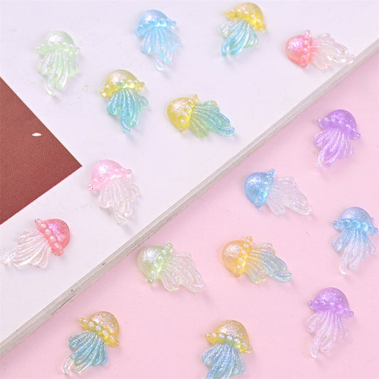 Luminous Jellyfish Resin Decorative Beads