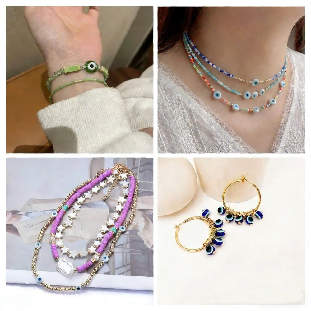 20/50pcs 6-14mm Colorful Flat Round Eye Resin Beads