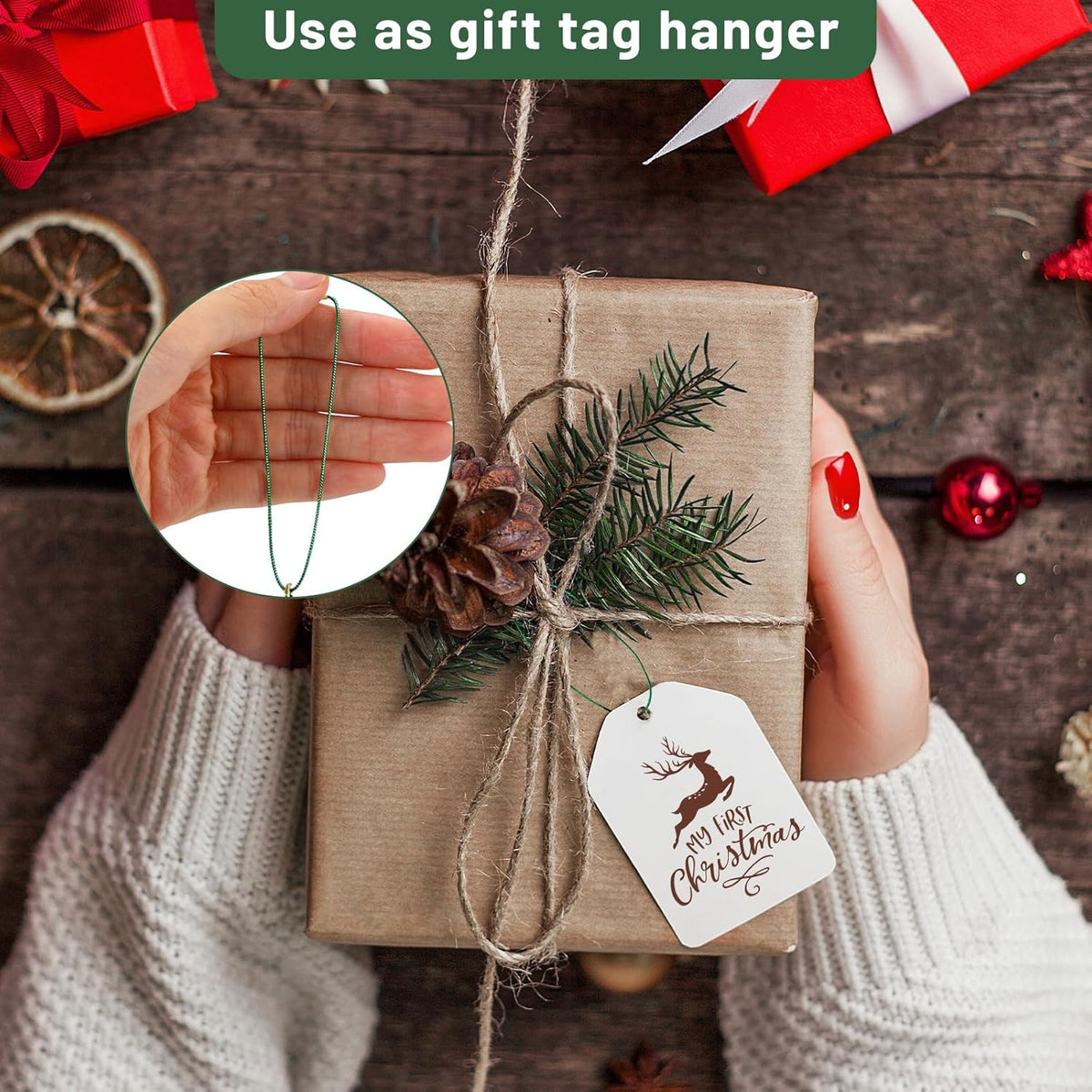 100PCS 20cm Christmas Ornament Hanging Cord Set