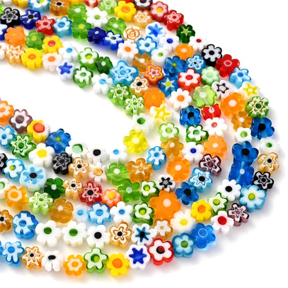 Daisy Lampwork Flower Beads