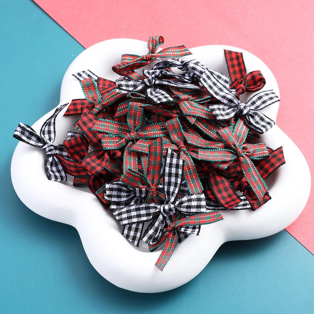Christmas Plaid Bow Embellishments