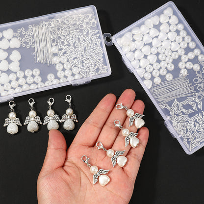 White Love Acrylic Beads Set