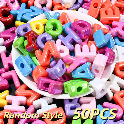 Colorful Alphabet Acrylic Beads