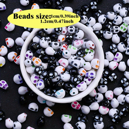 30pcs/set Colorful Skull Shape Acrylic Beads