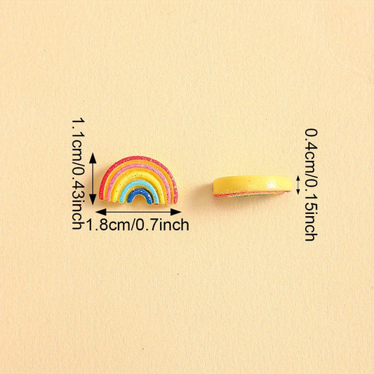 Rainbow Glitter Resin Patches