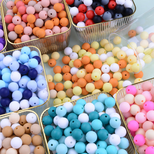 12 mm Rainbow Silicone Beads
