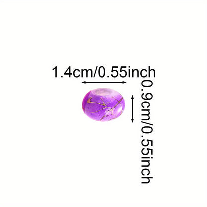 30pcs 9x14mm Golden Wire Acrylic Large Hole Beads