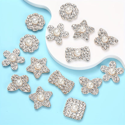 20PCS Star Flower Bow Square & Round Plastic Embellishment Set