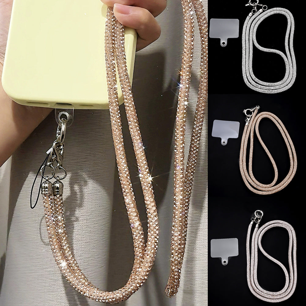1PC 70cm Rhinestone Detachable Phone Lanyard