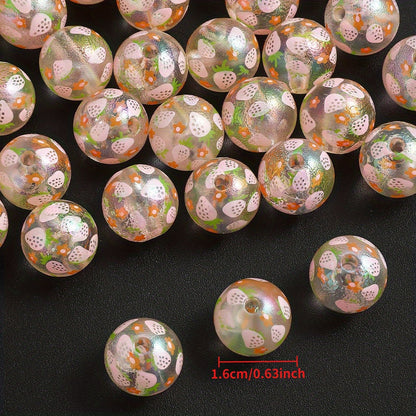 Matte Strawberry Resin Beads