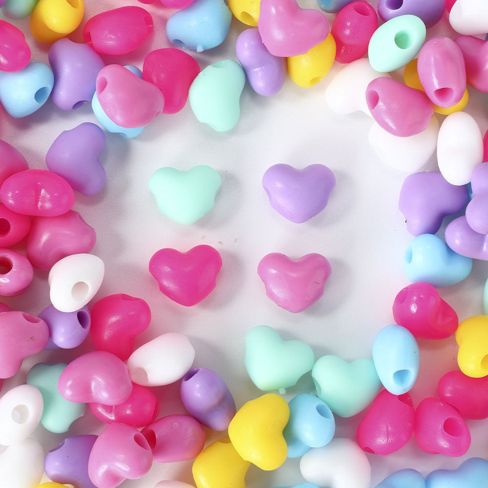 20-Piece Multicolor Heart-Shaped Silicone Beads