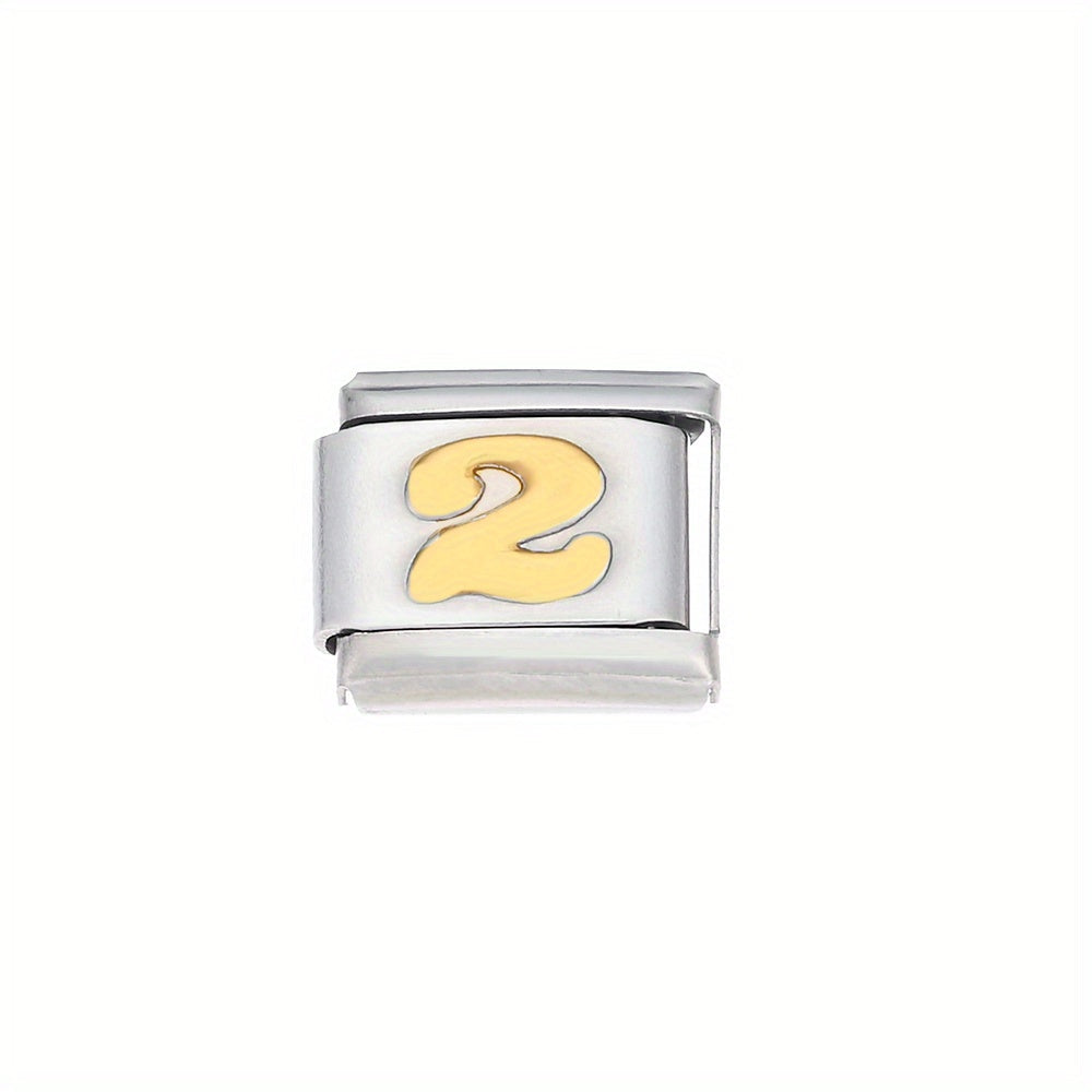Golden Arabic Numeral Bracelet Module