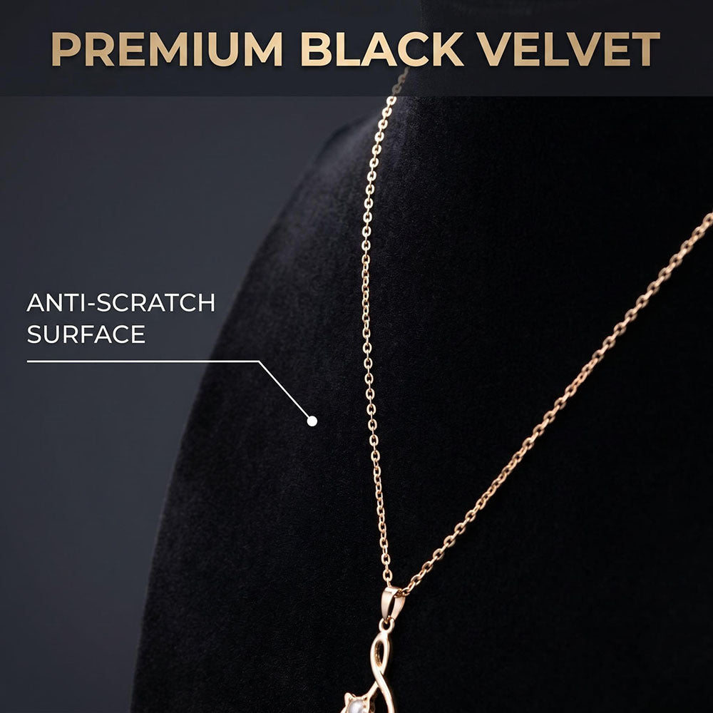 1-Piece Black Velvet Double-Layer Necklace Display Stand
