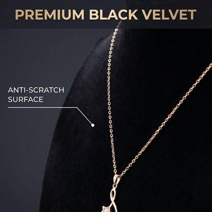 1-Piece Black Velvet Double-Layer Necklace Display Stand
