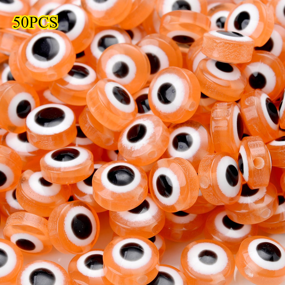 20/50pcs 6-14mm Colorful Flat Round Eye Resin Beads