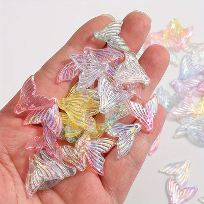 50pcs 20mm Mermaid Tail Acrylic Spacer Beads