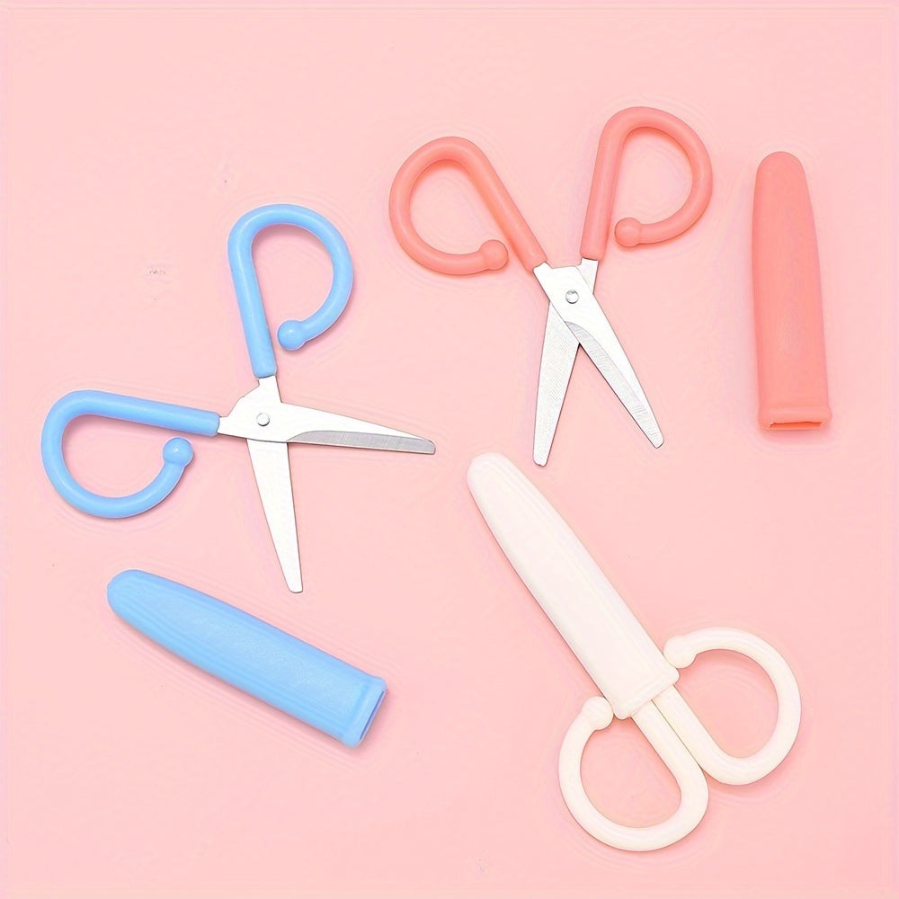 1PC 6×9.5cm Stainless Steel Mini Scissors with Protective Cover