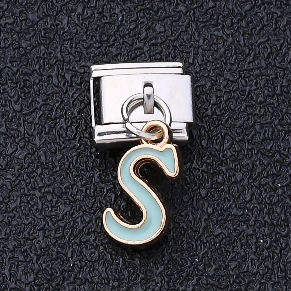 1PC A-Z English Letter Charm Link Set for 9mm Bracelets