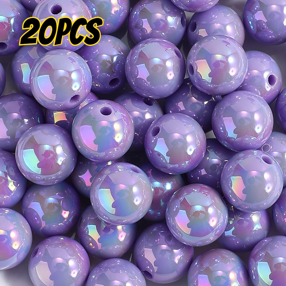20pcs/set 16mm Shiny AB Color Round Acrylic Focal Beads