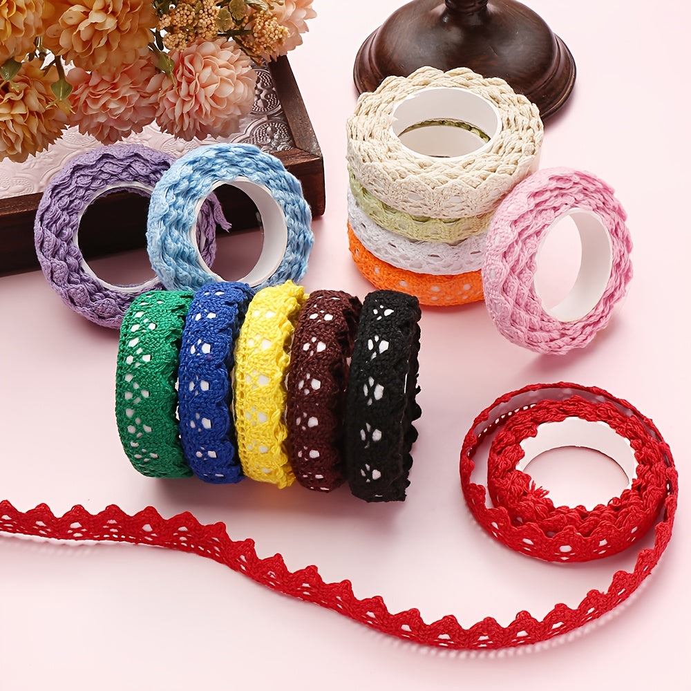 1 Roll 1.8cm Embroidered Lace Trim Ribbon