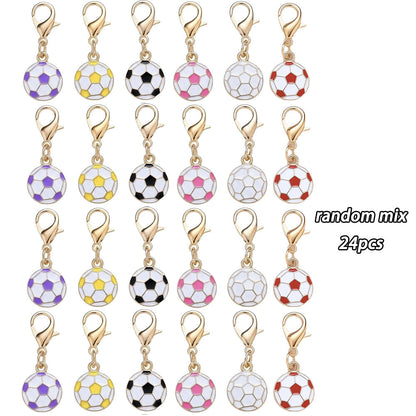 24PCS Random Mix Soccer Mini Keychain Set