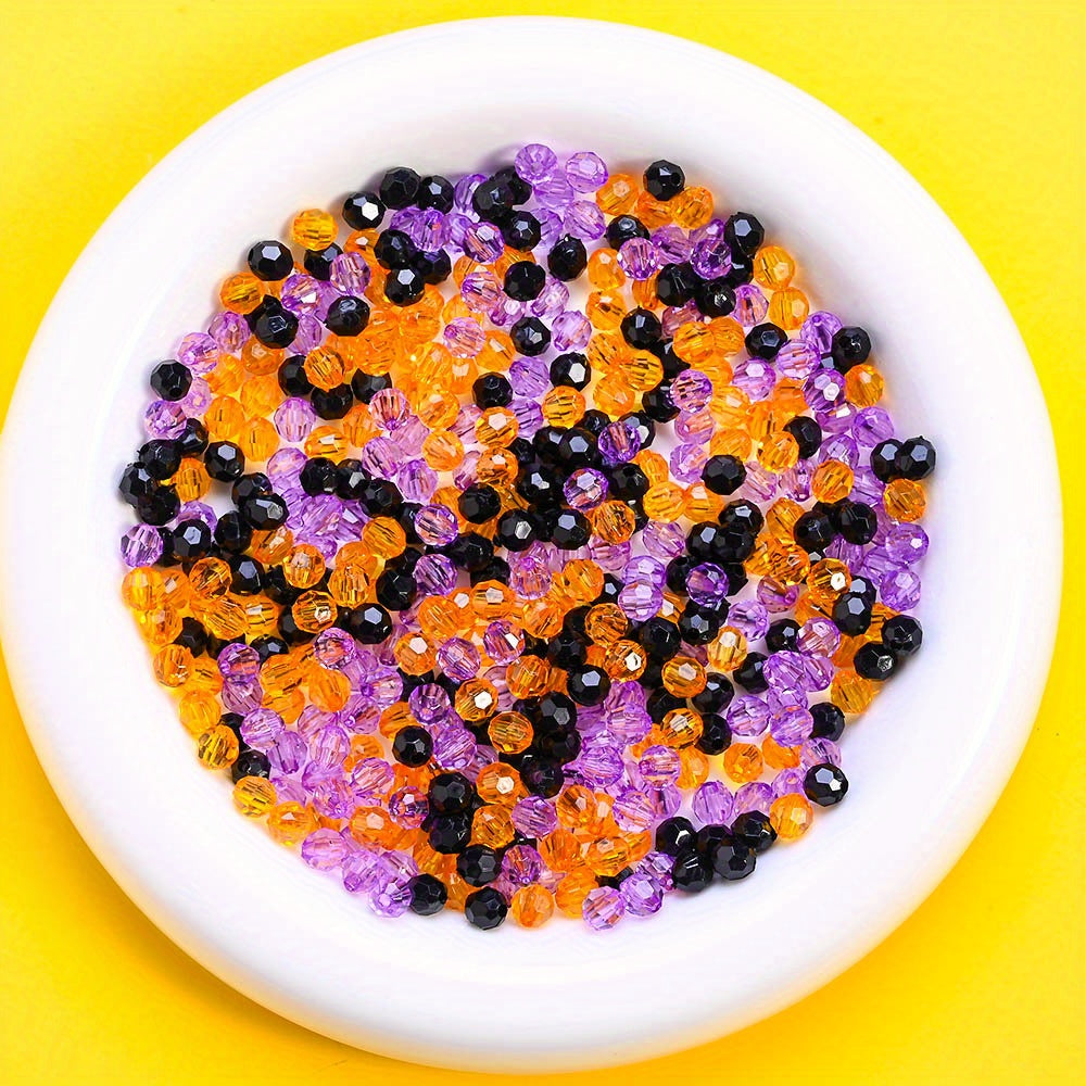 200pcs/set 4x6mm Halloween Rondelle Faceted Beads