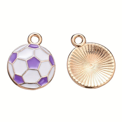 10PCS 13×17mm Colorful Football Acrylic Pendant Set