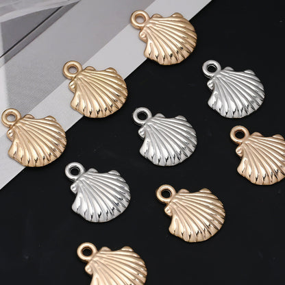 Golden and Silvery Plastic Shell Pendant Charms