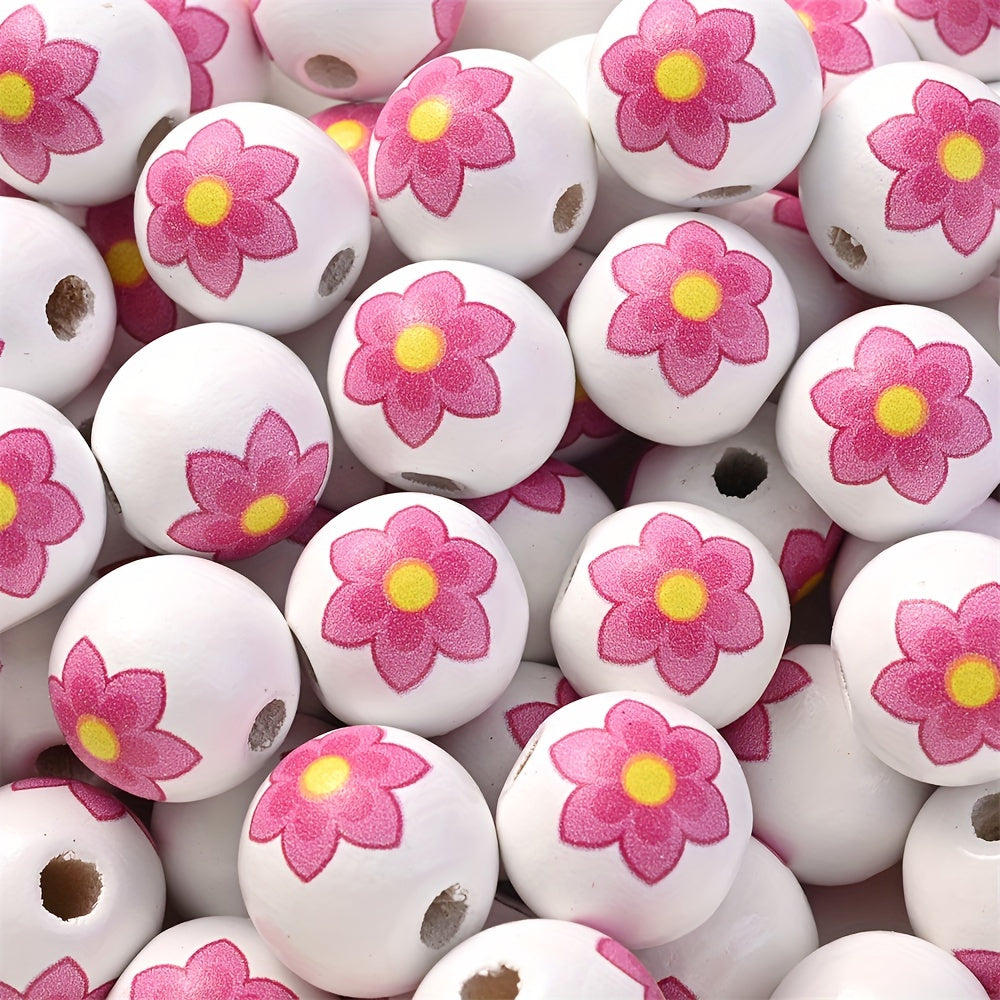 10PCS 16mm Easter-Themed Wooden Bead Set