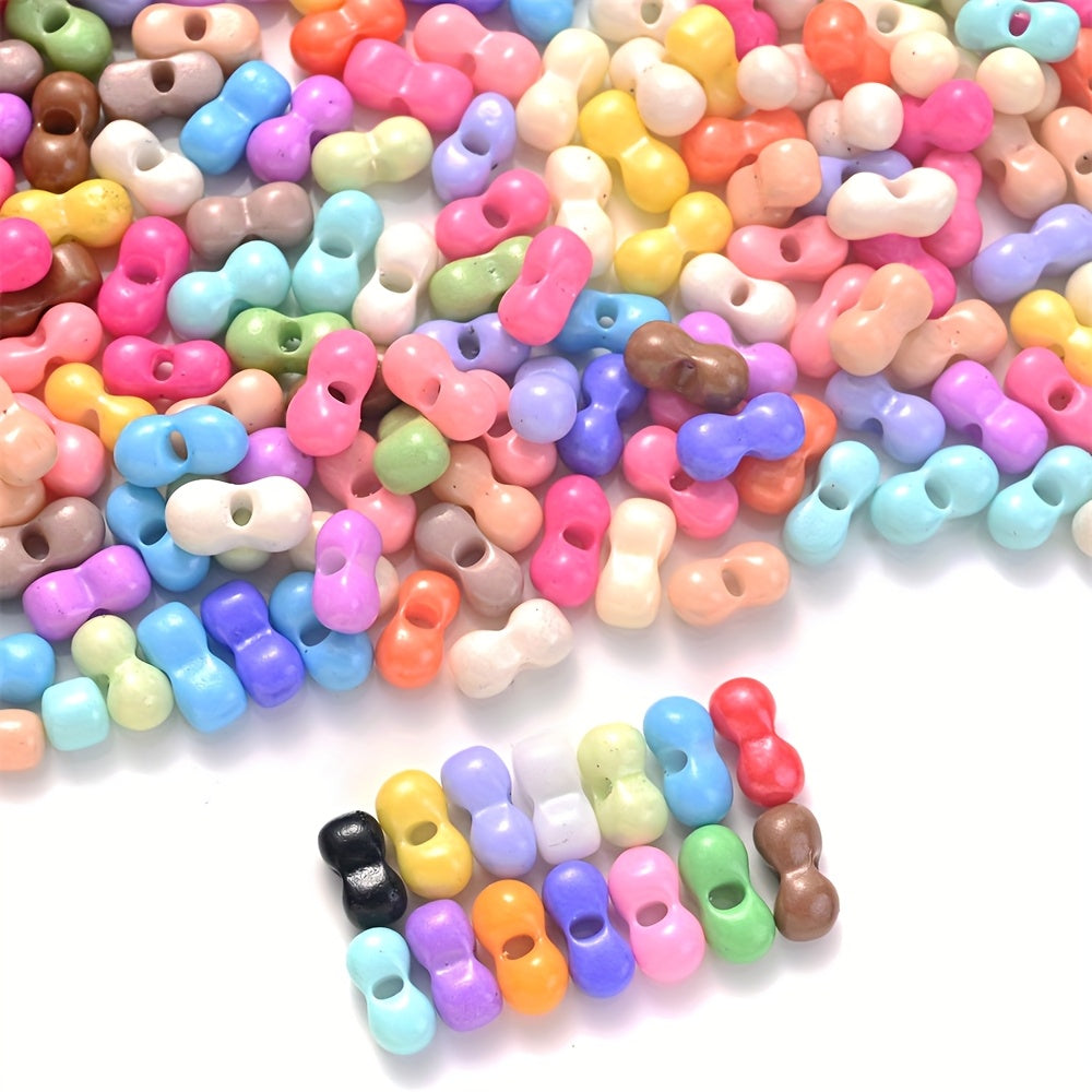 200PCS 3×6mm Mini Colorful Peanut Spacer Beads