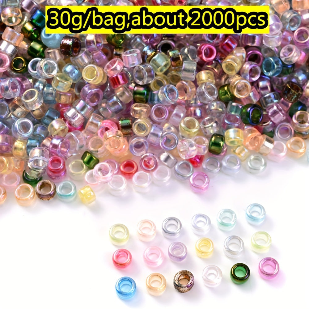 30g/bag 3mm Gradient Tube Glass Beads
