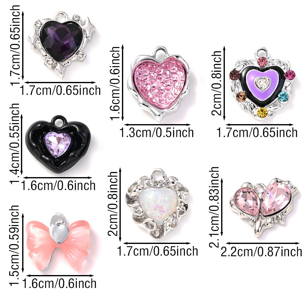 Heart Rhinestone Pendant Set