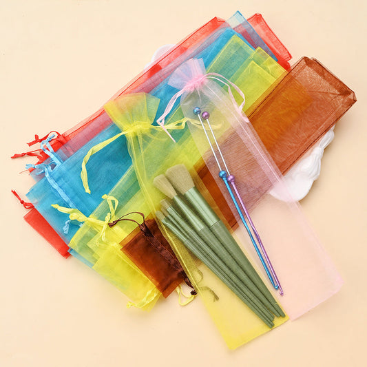 32-Piece 6x26 cm Multicolor Organza Drawstring Gift Bags