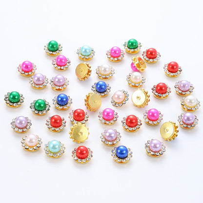 Golden Flower Claw Rhinestone Embellishments