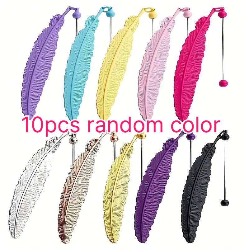 Creative Beadable Feather Blank Bookmarks Set