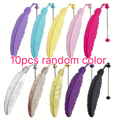 Creative Beadable Feather Blank Bookmarks Set