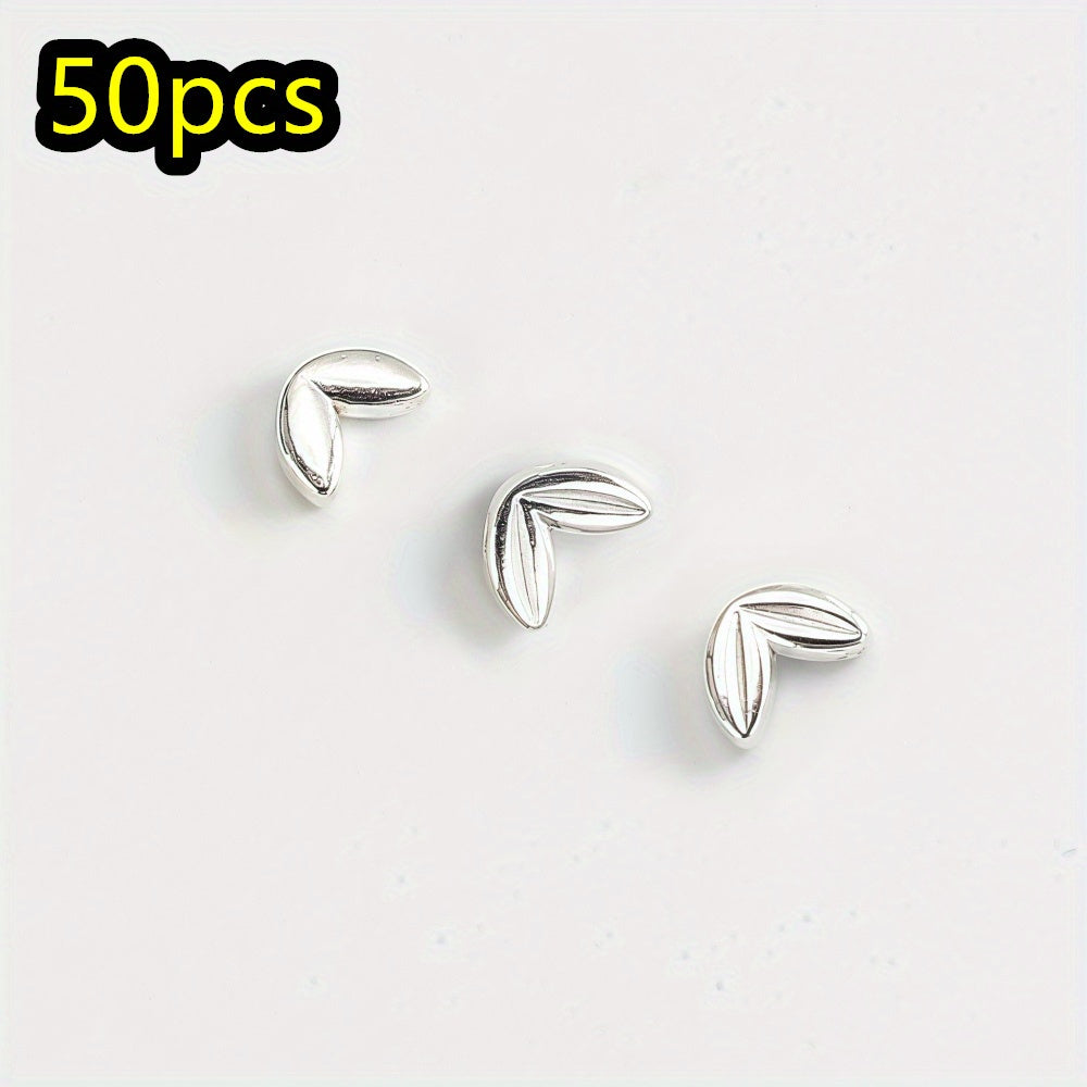 50pcs/set 5x7mm Wheat Ear Zinc Alloy Beads