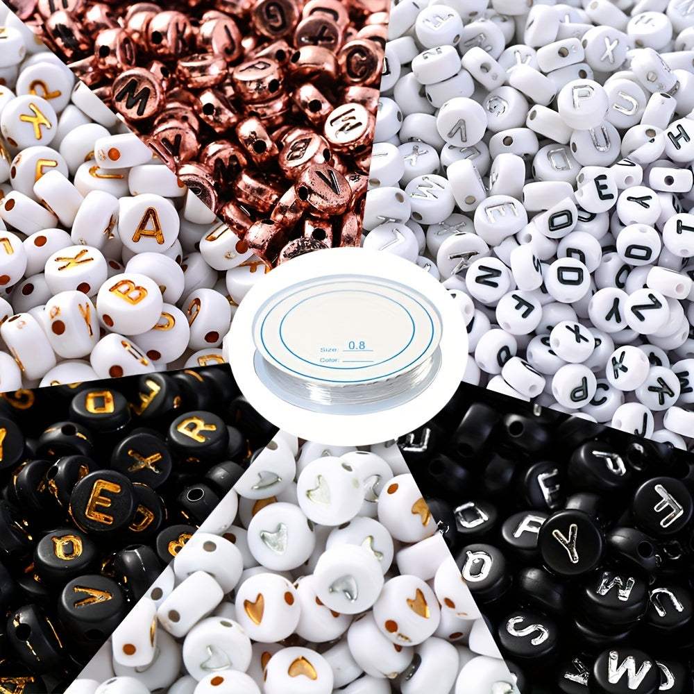 Mixed Acrylic Letter Beads Set