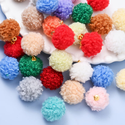20PCS 20mm Fluffy Pom Pom Pendant Set